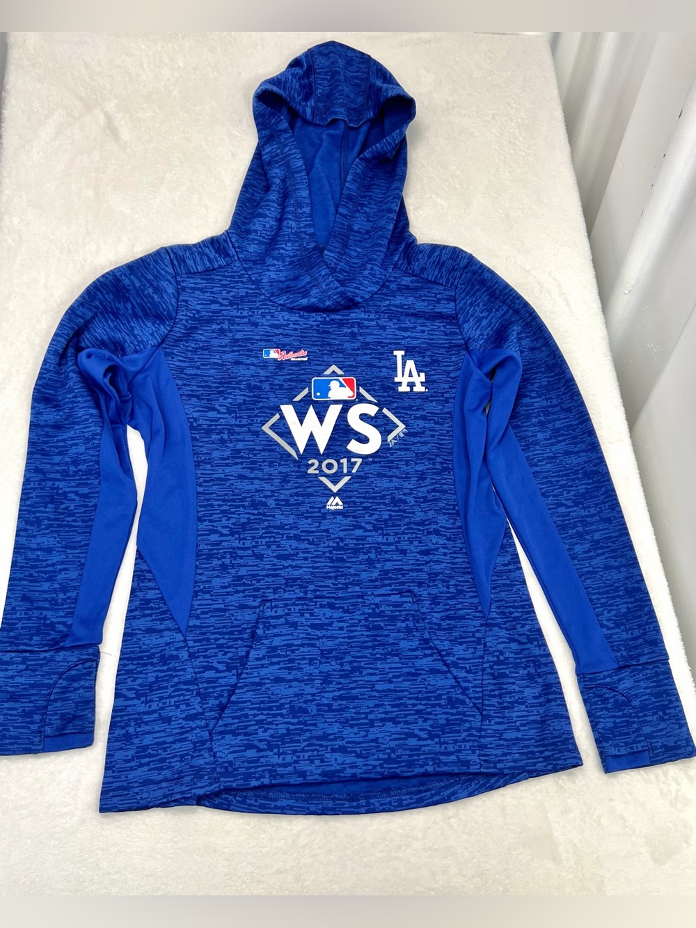 Los Angeles Dodgers Hoodie Mens Medium Blue World Series 2017 MLB Majestic